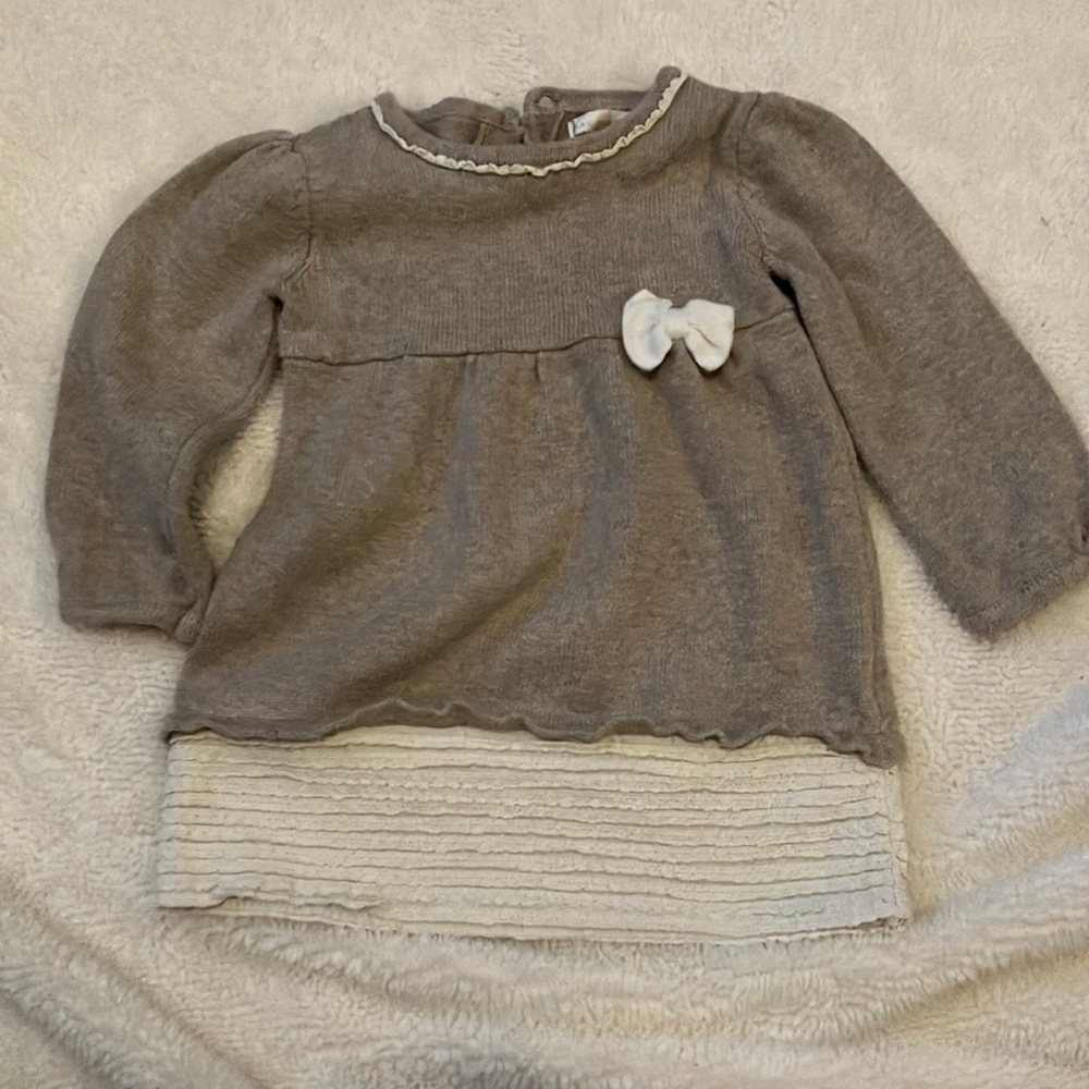 24M gray and cream dress
